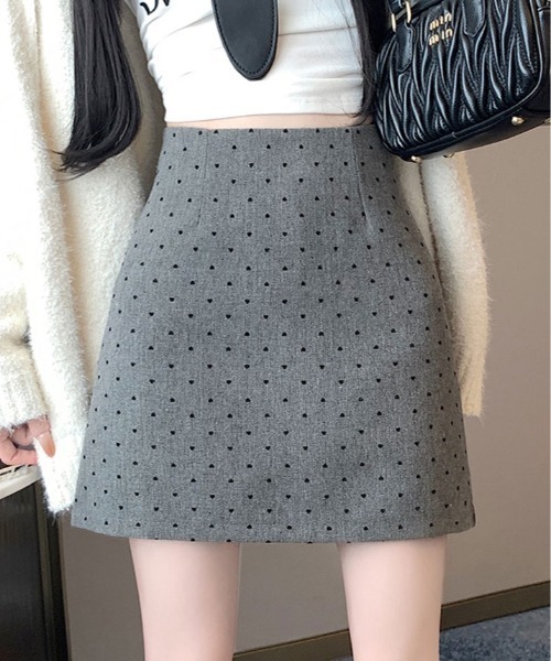 kirakiraShop(キラキラショップ)の「ハート ドット柄 ミニスカート(スカート・レディース・ブラック/グレー・S/M/L)」の14枚目の写真