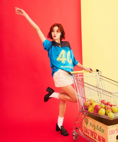 What Is Heart(ワットイズハート)の「uniform T-shirt - ユニフォームTシャツ -(Tシャツ/カットソー・レディース・レッド/ネイビー・SMALL/MEDIUM)」の6枚目の写真