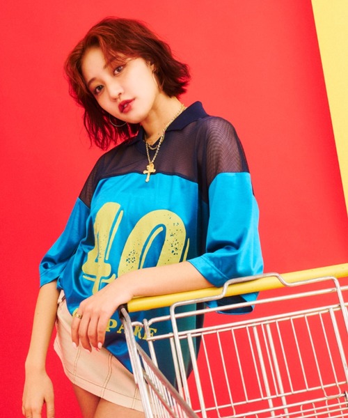 What Is Heart(ワットイズハート)の「uniform T-shirt - ユニフォームTシャツ -(Tシャツ/カットソー・レディース・レッド/ネイビー・SMALL/MEDIUM)」の3枚目の写真