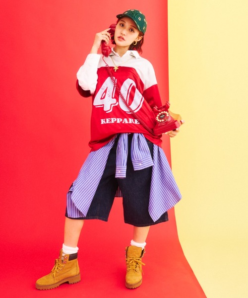 What Is Heart(ワットイズハート)の「uniform T-shirt - ユニフォームTシャツ -(Tシャツ/カットソー・レディース・レッド/ネイビー・SMALL/MEDIUM)」の9枚目の写真