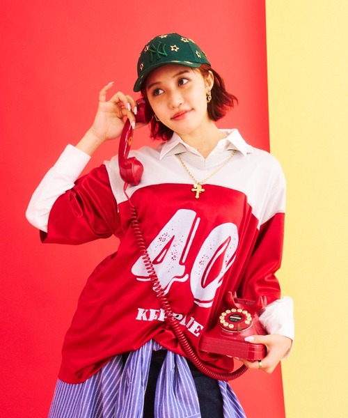 What Is Heart(ワットイズハート)の「uniform T-shirt - ユニフォームTシャツ -(Tシャツ/カットソー・レディース・レッド/ネイビー・SMALL/MEDIUM)」の7枚目の写真