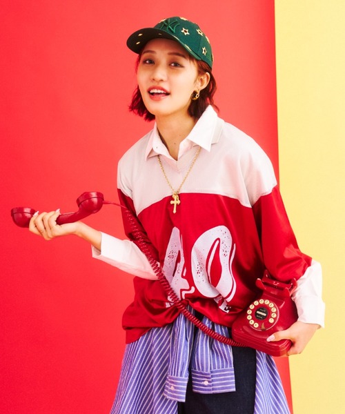 What Is Heart(ワットイズハート)の「uniform T-shirt - ユニフォームTシャツ -(Tシャツ/カットソー・レディース・レッド/ネイビー・SMALL/MEDIUM)」の8枚目の写真