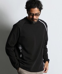 〔BLACK LABEL〕SORONA PONTE 3-EMBLEM L/SL TEE：ポンチ素材 スリーエンブレム ロンT