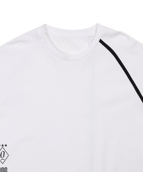 The DUFFER of ST.GEORGE（ザダファーオブセントジョージ）の「〔BLACK LABEL〕SORONA PONTE 3-EMBLEM L/SL TEE：ポンチ素材 スリーエンブレム ロンT（Tシャツ/カットソー・メンズ・ホワイト/ブラック・SMALL/MEDIUM/LARGE/X-LARGE）」の13枚目の写真