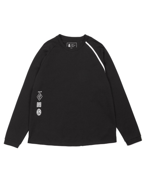 The DUFFER of ST.GEORGE（ザダファーオブセントジョージ）の「〔BLACK LABEL〕SORONA PONTE 3-EMBLEM L/SL TEE：ポンチ素材 スリーエンブレム ロンT（Tシャツ/カットソー・メンズ・ホワイト/ブラック・SMALL/MEDIUM/LARGE/X-LARGE）」の11枚目の写真