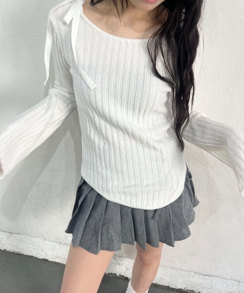 tシャツ IREHEM FLARE SLEEVE KNIT/イレヘムフレアスリーブニット レディース IREHEM FLARE SLEEVE KNIT/イレヘムフレアスリーブニット（T