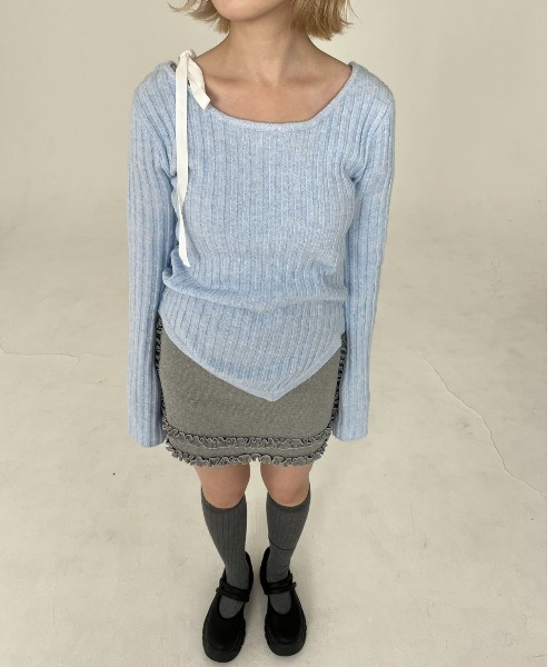 tシャツ IREHEM FLARE SLEEVE KNIT/イレヘムフレアスリーブニット レディース IREHEM FLARE SLEEVE KNIT/イレヘムフレアスリーブニット（T