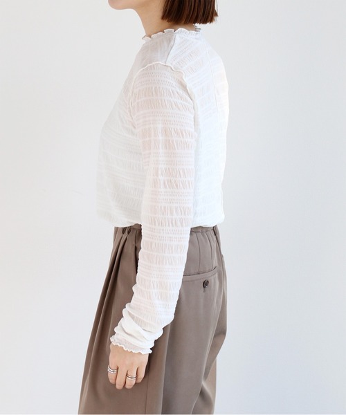 cepo(セポ)の「シャーリングシアーカットソー(Tシャツ/カットソー・レディース・オフホワイト/ブラック・M)」の14枚目の写真