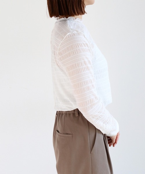 cepo(セポ)の「シャーリングシアーカットソー(Tシャツ/カットソー・レディース・オフホワイト/ブラック・M)」の16枚目の写真
