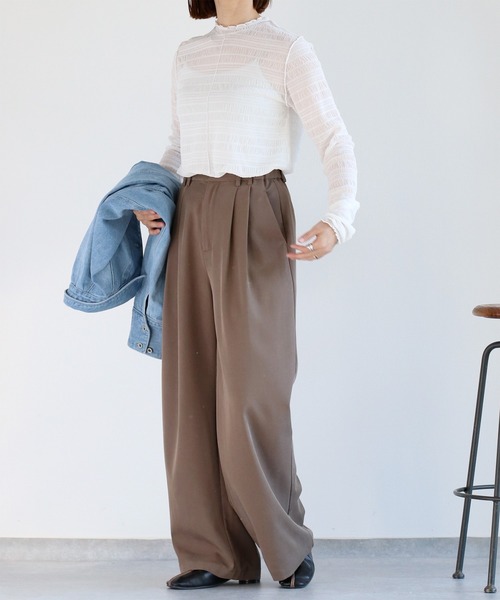 cepo(セポ)の「シャーリングシアーカットソー(Tシャツ/カットソー・レディース・オフホワイト/ブラック・M)」の20枚目の写真