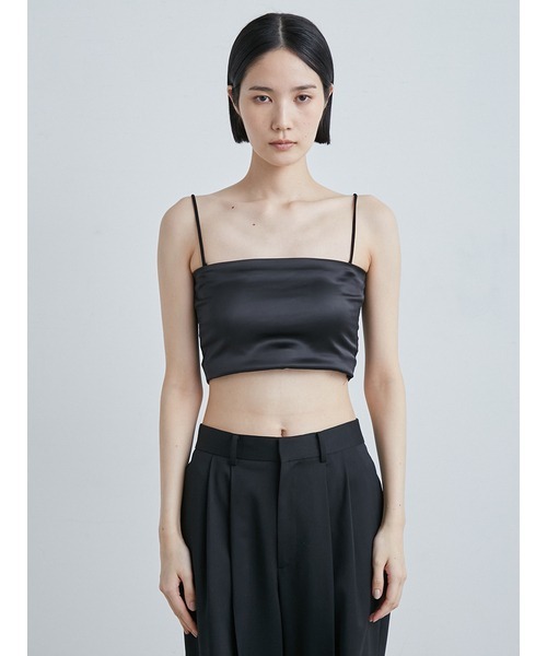 MIESROHE(ミースロエ)の「サテンベアトップ(チューブトップ・レディース・ブラウン/ホワイト/ブラック・1/0)」の4枚目の写真