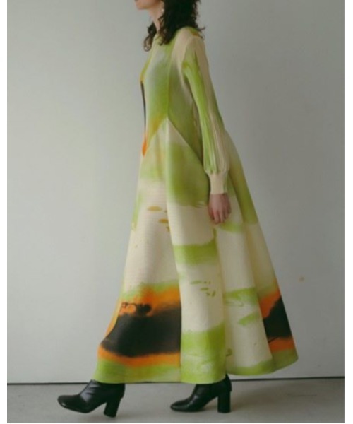 AMAIL(アマイル)の「INK PRINT ドレス(ドレス・レディース・グリーン・FREE)」の1枚目の写真