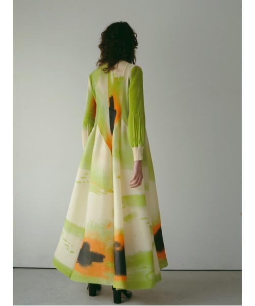 AMAIL(アマイル)の「INK PRINT ドレス(ドレス・レディース・グリーン・FREE)」の6枚目の写真