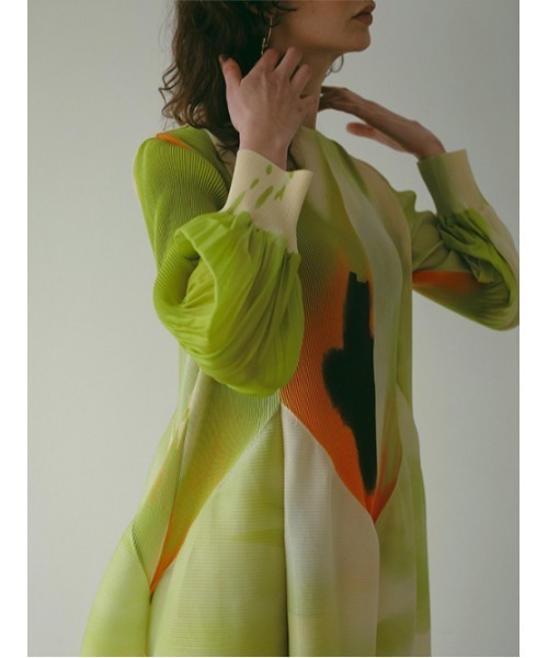 AMAIL(アマイル)の「INK PRINT ドレス(ドレス・レディース・グリーン・FREE)」の7枚目の写真