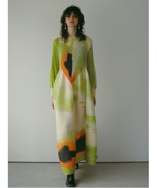 AMAIL(アマイル)の「INK PRINT ドレス(ドレス・レディース・グリーン・FREE)」の8枚目の写真