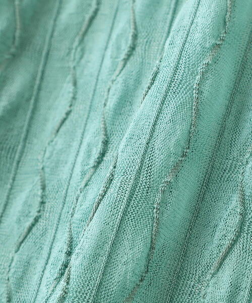 FREE'S MART（フリーズマート）の「◆ウェーブ柄シアーインナーカットソー（Tシャツ/カットソー・レディース・ライトグリーン/ホワイト/ブラック・FREE）」の6枚目の写真