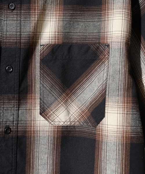SUGGESTION(サジェッション)の「Recycled yarn ombre check short-sleeved shirt / リサイクル糸 オンブレチェック半袖シャツ unisex(シャツ/ブラウス・メンズ・チャコール/ホワイト/ブラウン/ブルー・M/L/LL)」の10枚目の写真