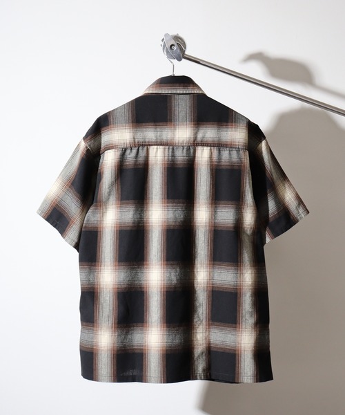 SUGGESTION(サジェッション)の「Recycled yarn ombre check short-sleeved shirt / リサイクル糸 オンブレチェック半袖シャツ unisex(シャツ/ブラウス・メンズ・チャコール/ホワイト/ブラウン/ブルー・M/L/LL)」の13枚目の写真