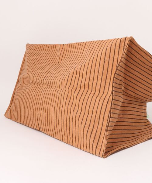 PUEBCO（プエブコ）の「WAXED CANVAS LARGE BAG（トートバッグ・メンズ・グレー/ブラウン・ONE SIZE）」の4枚目の写真