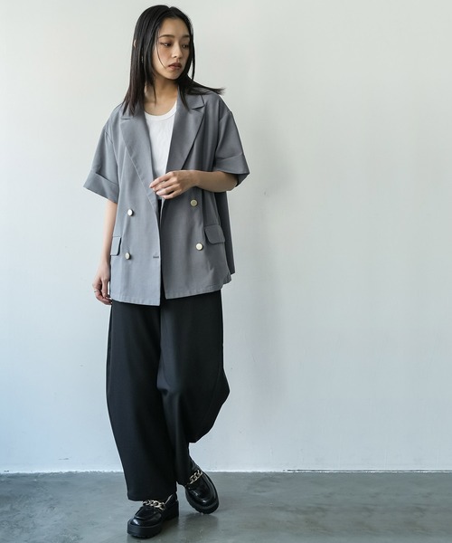 mili an deni(ミリアンデニ)の「イージーカーブパンツ(スラックス・レディース・ベージュ/ブラック/グレー・M)」の18枚目の写真