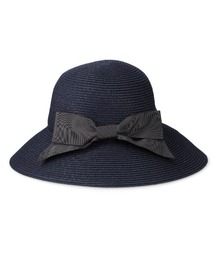 Salong hameu（サロン ハミュー）の「ビッグリボンのつば広麦わら風ハット/紫外線対策UVカット/女優帽（ハット）」