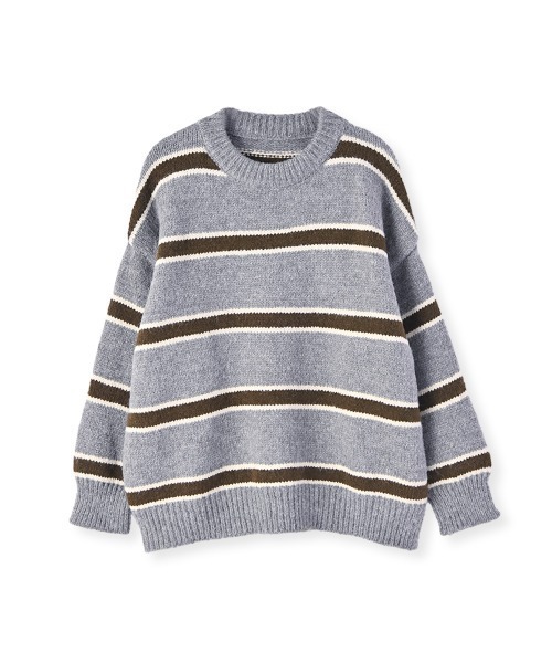 marjour（マージュール）の「BORDER KNIT（ニット/セーター・レディース・ブルー/ブラウン・M）」の9枚目の写真