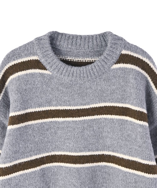 marjour（マージュール）の「BORDER KNIT（ニット/セーター・レディース・ブルー/ブラウン・M）」の11枚目の写真
