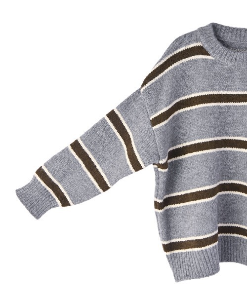 marjour（マージュール）の「BORDER KNIT（ニット/セーター・レディース・ブルー/ブラウン・M）」の12枚目の写真