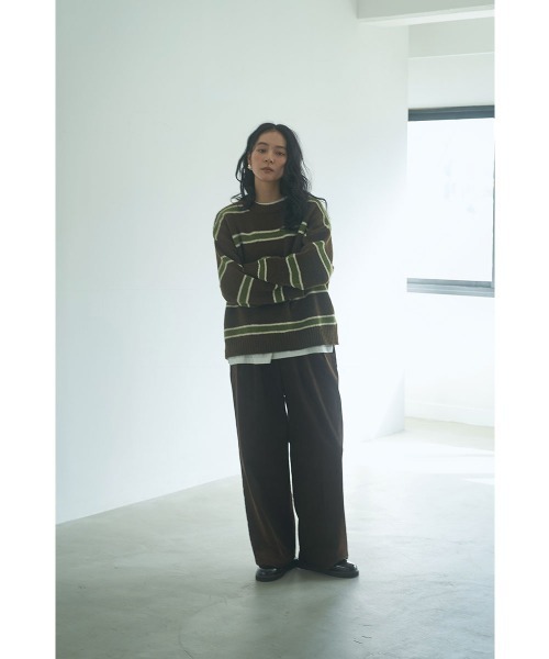marjour（マージュール）の「BORDER KNIT（ニット/セーター・レディース・ブルー/ブラウン・M）」の17枚目の写真