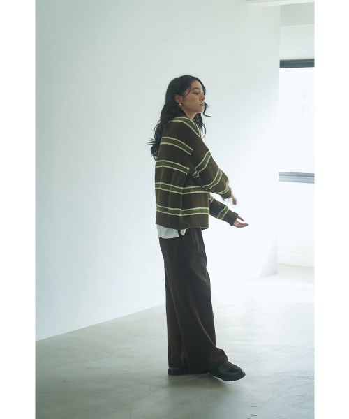 marjour（マージュール）の「BORDER KNIT（ニット/セーター・レディース・ブルー/ブラウン・M）」の20枚目の写真