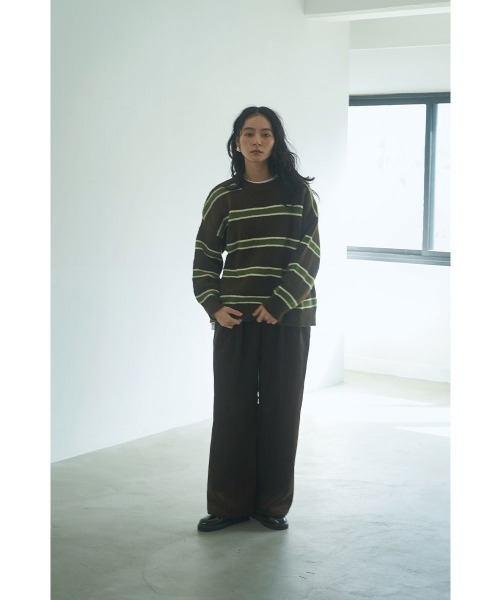 marjour（マージュール）の「BORDER KNIT（ニット/セーター・レディース・ブルー/ブラウン・M）」の21枚目の写真