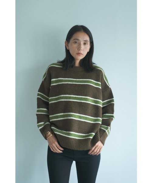 marjour（マージュール）の「BORDER KNIT（ニット/セーター・レディース・ブルー/ブラウン・M）」の22枚目の写真