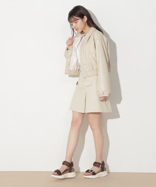 セール】◇フェイクレザーショートブルゾン（ブルゾン）｜JILL