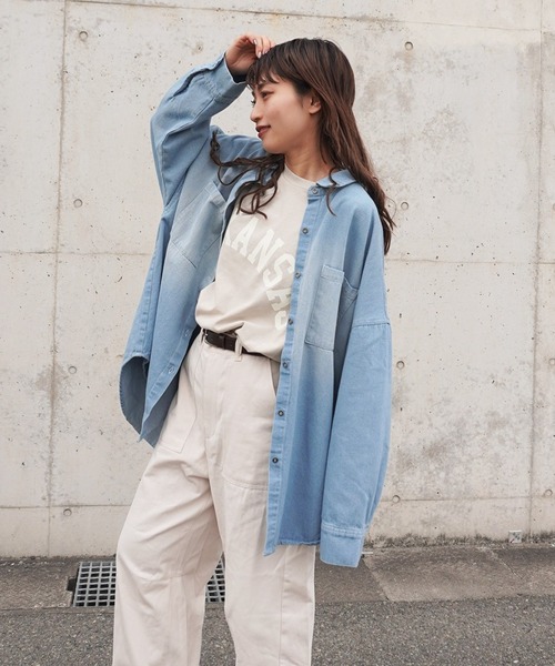 gossara（ゴサラ）の「DENIMシャツ（シャツ/ブラウス・レディース・ネイビー/ブルー・FREE）」の6枚目の写真