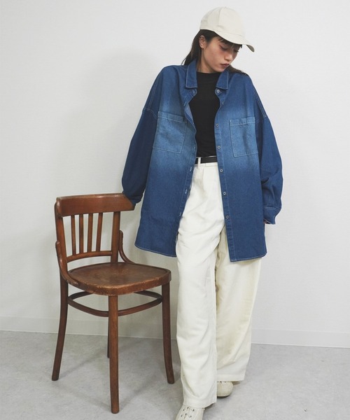 gossara（ゴサラ）の「DENIMシャツ（シャツ/ブラウス・レディース・ネイビー/ブルー・FREE）」の13枚目の写真