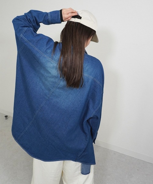 gossara（ゴサラ）の「DENIMシャツ（シャツ/ブラウス・レディース・ネイビー/ブルー・FREE）」の12枚目の写真