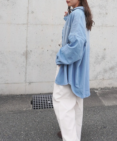 gossara（ゴサラ）の「DENIMシャツ（シャツ/ブラウス・レディース・ネイビー/ブルー・FREE）」の7枚目の写真