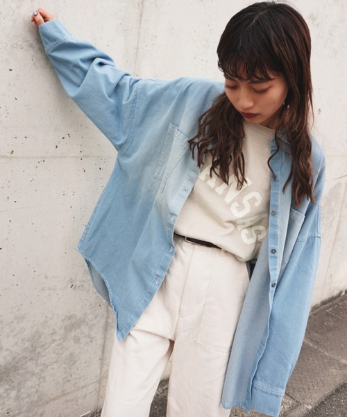 gossara（ゴサラ）の「DENIMシャツ（シャツ/ブラウス・レディース・ネイビー/ブルー・FREE）」の8枚目の写真
