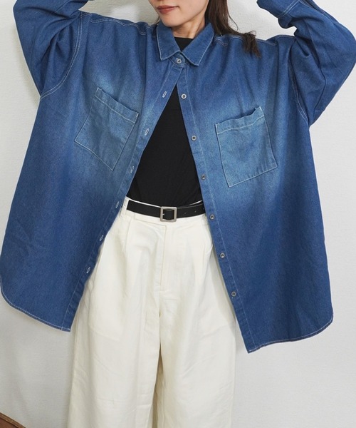 gossara（ゴサラ）の「DENIMシャツ（シャツ/ブラウス・レディース・ネイビー/ブルー・FREE）」の15枚目の写真