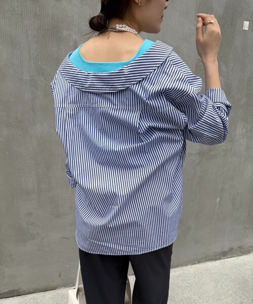 DouDou（ドゥドゥ）の「オフショルブラウス（シャツ/ブラウス・レディース・グリーン/ブルー・FREE）」の3枚目の写真