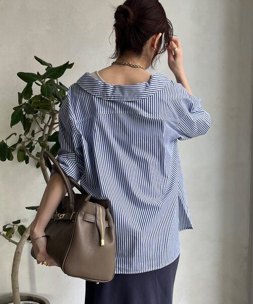 DouDou（ドゥドゥ）の「オフショルブラウス（シャツ/ブラウス・レディース・グリーン/ブルー・FREE）」の7枚目の写真