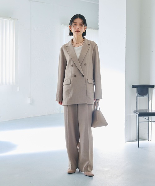 CROSS FUNCTION（クロスファンクション）の「《シワになりにくい》サマナチュラ リネンライクテーラードジャケット【CF/クロスファンクション】（テーラードジャケット・レディース・ライトベージュ/チャコールグレー/モカ・LL/L/M）」の11枚目の写真