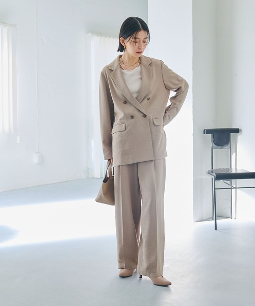 CROSS FUNCTION（クロスファンクション）の「《シワになりにくい》サマナチュラ リネンライクテーラードジャケット【CF/クロスファンクション】（テーラードジャケット・レディース・ライトベージュ/チャコールグレー/モカ・LL/L/M）」の12枚目の写真