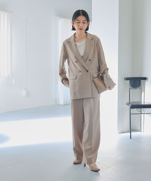 CROSS FUNCTION（クロスファンクション）の「《シワになりにくい》サマナチュラ リネンライクテーラードジャケット【CF/クロスファンクション】（テーラードジャケット・レディース・ライトベージュ/チャコールグレー/モカ・LL/L/M）」の10枚目の写真