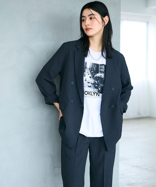 CROSS FUNCTION（クロスファンクション）の「《シワになりにくい》サマナチュラ リネンライクテーラードジャケット【CF/クロスファンクション】（テーラードジャケット・レディース・ライトベージュ/チャコールグレー/モカ・LL/L/M）」の15枚目の写真