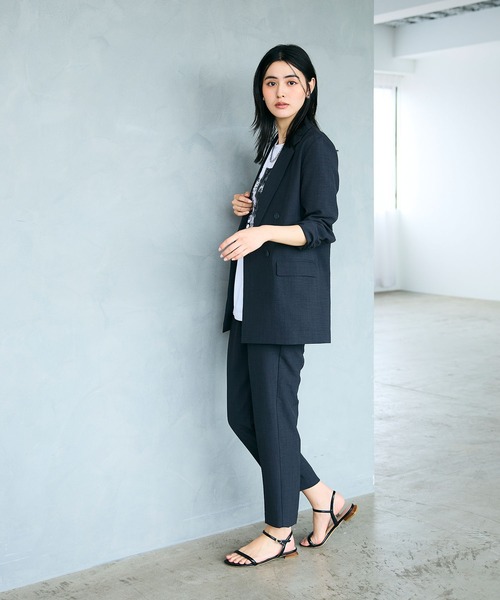 CROSS FUNCTION（クロスファンクション）の「《シワになりにくい》サマナチュラ リネンライクテーラードジャケット【CF/クロスファンクション】（テーラードジャケット・レディース・ライトベージュ/チャコールグレー/モカ・LL/L/M）」の22枚目の写真