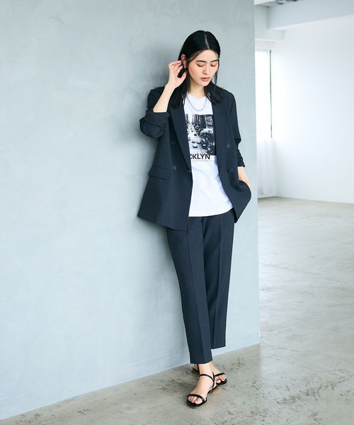 CROSS FUNCTION（クロスファンクション）の「《シワになりにくい》サマナチュラ リネンライクテーラードジャケット【CF/クロスファンクション】（テーラードジャケット・レディース・ライトベージュ/チャコールグレー/モカ・LL/L/M）」の21枚目の写真