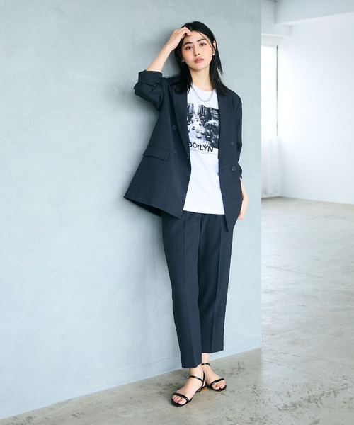 CROSS FUNCTION（クロスファンクション）の「《シワになりにくい》サマナチュラ リネンライクテーラードジャケット【CF/クロスファンクション】（テーラードジャケット・レディース・ライトベージュ/チャコールグレー/モカ・LL/L/M）」の20枚目の写真