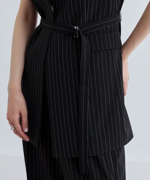 GALLEST / ギャレスト 【接触冷感／セットアップ可】ナローベルテッドジレ【カセット服/オケージョン/通勤】 接触冷感／セットアップ可】ナローベルテッドジレ【カセット服