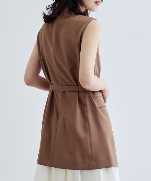 GALLEST(ギャレスト)の「【セットアップ可】ナローベルテッドジレ【カセット服/オケージョン/通勤】(ベスト・レディース・チャコールグレー/ブラック/ベージュ/キャメル/ブラック系2・36/38/40)」の13枚目の写真